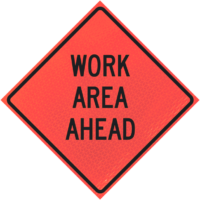 Work Area Ahead  48" Marathon™  Roll-up Sign
