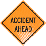 | Accident ahead 48" non-reflective roll-up sign
