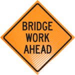 bridge work ahead roll-up sign