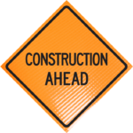 | Construction ahead 48" non-reflective roll-up sign