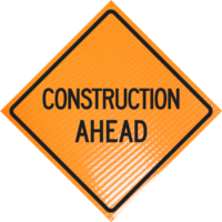 | Construction ahead 48" non-reflective roll-up sign