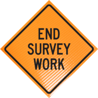 Lane Ends Merge Left (w9-2l) 36" Marathon™ Roll-up Sign | End survey work 48" non-reflective roll-up