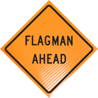 | Flagman ahead 48" non-reflective roll-up sign