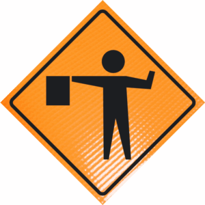 Flagger (symbol) (w20-7)  48" non-reflective roll-up