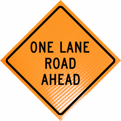 | One lane road ahead w20-4 48" non-reflective