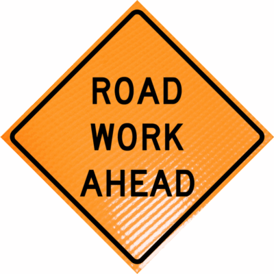 | Road work ahead (w20-1) 48" non-reflective roll-up sign