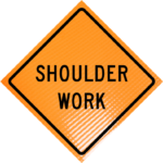 | Shoulder work (w21-5) 48" non-reflective roll-up sign