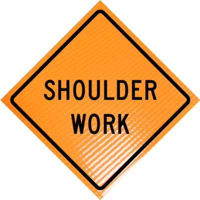 | Shoulder work (w21-5) 48" non-reflective roll-up sign