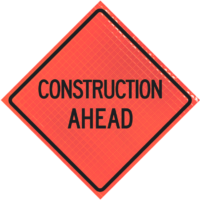 | Construction Ahead 48" Super Bright™ Roll-up Sign