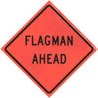roll-up sign | Flagman Ahead 48" Super Bright™ Roll-up Sign