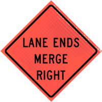 | Lane Ends Merge Right (w9-2r) 48" Super Bright™ Roll-up Sign