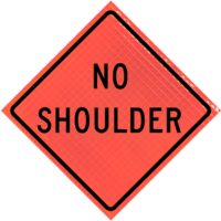 | No Shoulder (w8-23) 48" Super Bright™ Roll-up Sign