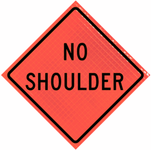 No Shoulder (w8-23) 48" Super Bright™ Roll-up Sign