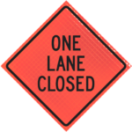 roll-up sign | One Lane Closed 48" Super Bright™ Roll-up Sign