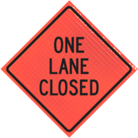 roll-up sign | One Lane Closed 48" Super Bright™ Roll-up Sign