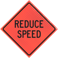 roll-up sign | Reduce Speed 48" Super Bright™ Roll-up Sign
