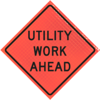 | Utility Work Ahead (w21-7) 48" Super Bright™ Roll-up Sign