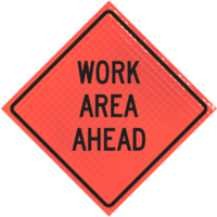 | Work Area Ahead 48" Super Bright™ Roll-up Sign