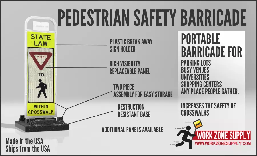 In Street pedestrian crosswalk signs