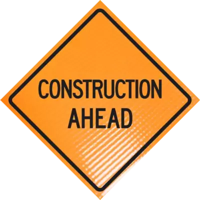 Construction Ahead 36" Non-reflective