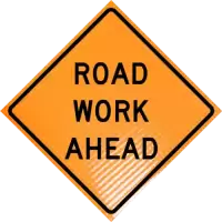 Pogo Roll-Up Traffic Sign Stand | Road Work Ahead (w20-1) 36" Non-reflective Roll-up
