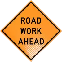 | Road Work Ahead (w20-1) 36" Non-reflective Roll-up