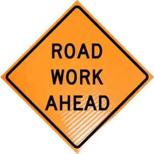 Road Work Ahead (w20-1) 36" Non-reflective Roll-up