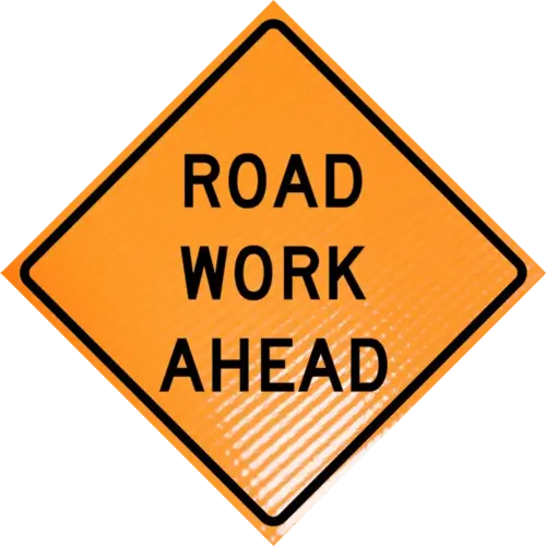 | Road Work Ahead (w20-1) 36" Non-reflective Roll-up