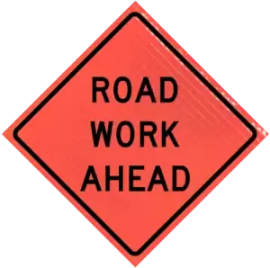 road work ahead sign