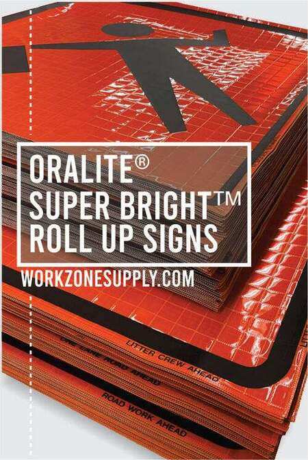 oralite super bright roll up sign