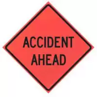 accident ahead sign