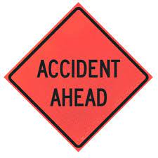 accident ahead sign