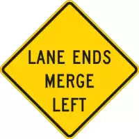 | Lane Ends Merge Left (w9-2l) - 36" X 36" - - Premium Prismatic