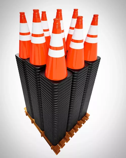 pallet of traffic cones for sale