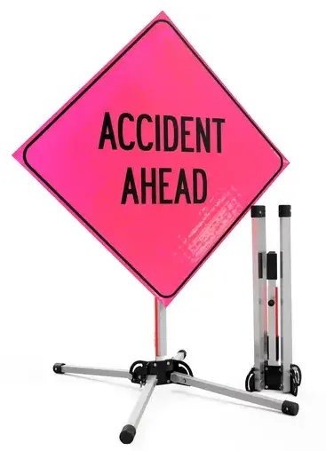  Temporary Traffic Control Portable Compact Sign Stand Steel
