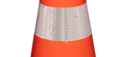 black base traffic cone