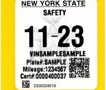 New York DMV Inspection Sticker