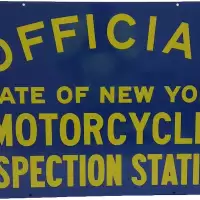 Official State of New York Motorcycle Inspection Station Sign