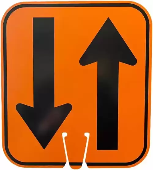 double-arrow-traffic-cone-sign