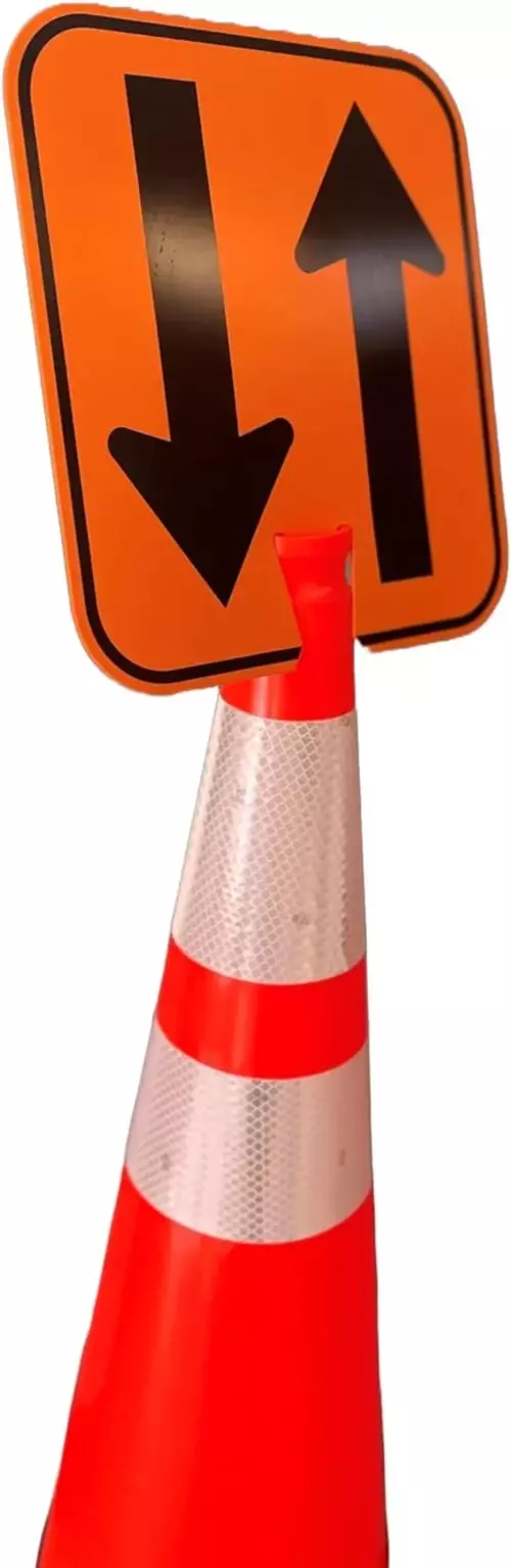 double-arrow-traffic-cone-sign