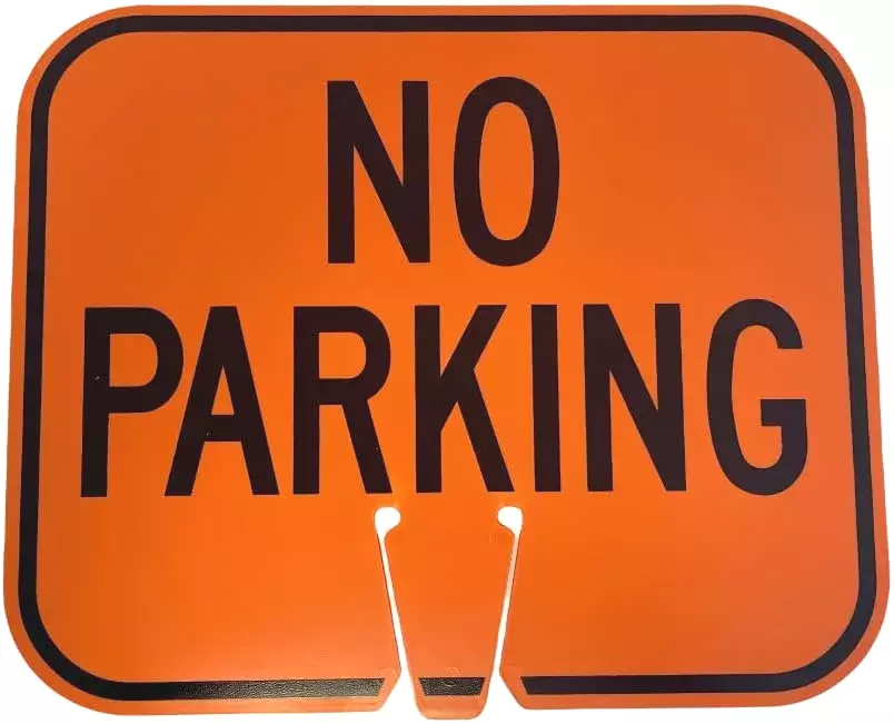 no parking cone sign