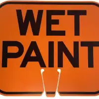 Wet Paint Traffic Cone Sign