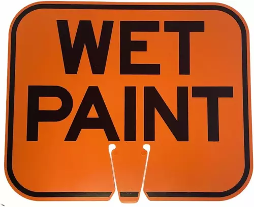 Wet Paint Traffic Cone Sign
