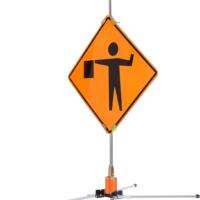 sign stand, traffic sign stand, rigid sign holder, roll-up sign stand, wind-resistant sign stand, construction sign stand, aluminum sign stand, dual spring sign holder, adjustable sign stand, heavy-duty sign stand, road work sign holder, portable sign stand, DOT compliant sign stand